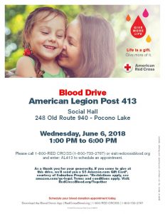 June 6th 2018 American Red Cross Request for Blood Donation.