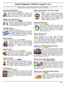 June 2018 Clymer Library Activity Newsletter Page 3.