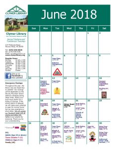 June 2018 Clymer Library Activity Newsletter Page 6.