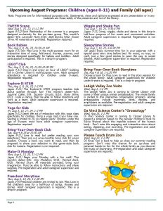 July 2018 Clymer Library Activity Newsletter Page 5.