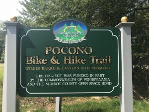 Pocono Bike and Hike Trail Wilkes-Barre and Eastern Rain Segment sign.