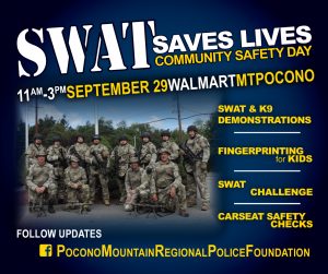 Invitation for the SWAT Saves Lives Community Safety Day on September 29th 2018.