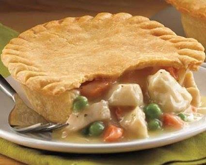 A chicken pot pie